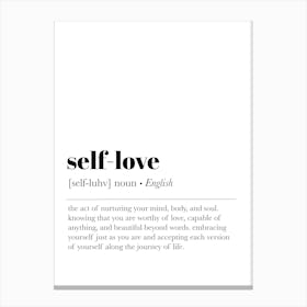 Self Love Definition Canvas Print