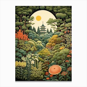 Ginkaku Ji Temple Japan Henri Rousseau Style 1 Canvas Print