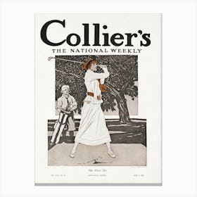 Collier S, The National Weekly, The First Tee (1912), Edward Penfield Canvas Print