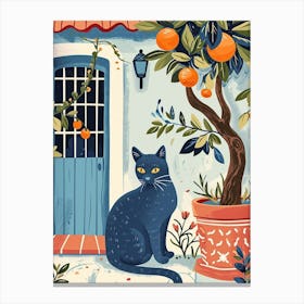 Russian Blue Storybook Illustration 3 Canvas Print