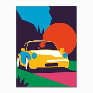 Porsche Bold Colour Pop Canvas Print