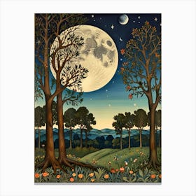 William Morris Moonlight In The Woods 13 Canvas Print