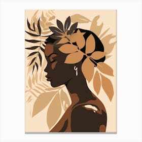 Woman With Leaves In Her Hair 2 Canvas Print