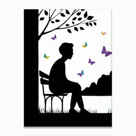 Butterfly Silhouette Canvas Print