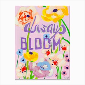 Always Bloom, violet Canvas Print