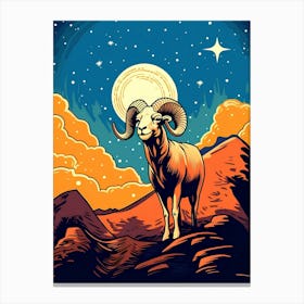 Ram with moon Canvas Print