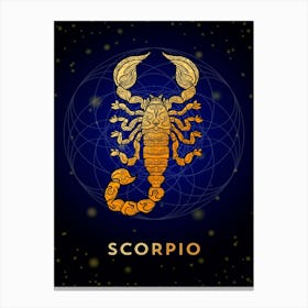 Scorpio — Zodiac golden sign Canvas Print