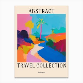 Abstract Travel Collection Poster Bahamas 5 Canvas Print