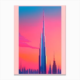 Burj Khalifa Sunset Dreamy Landscape Canvas Print