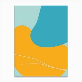 Mita Teal And Yellow Bold Abstract Canvas Print