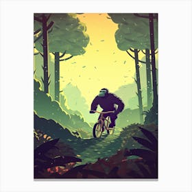 Riding A Bike Gorrila Art 4 Canvas Print
