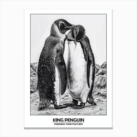 Penguin Preening Their Feathers Poster 8 Canvas Print
