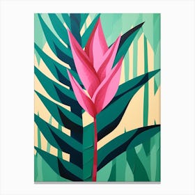 Cut Out Style Flower Art Heliconia 2 Canvas Print