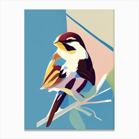 House Sparrow Pop Matisse Bird Canvas Print