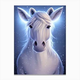 Unicorn In The Snow Canvas Print