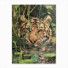 Tiger In The Water 13 Canvas Print