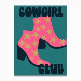 Cowgirl Club (blue and pink)  Canvas Print