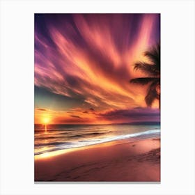 Sunset On The Beach 956 Canvas Print