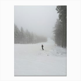 Skier In The Snow Canvas Print