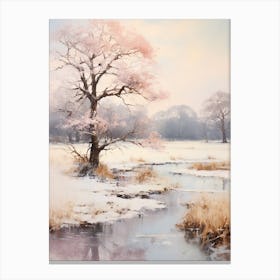 Dreamy Winter Painting Richmond Park England 4 Canvas Print