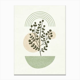 Minimal Abstract Botanical Art with Rainbow Stampe su tela