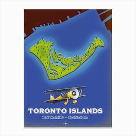 Toronto Islands map Canvas Print