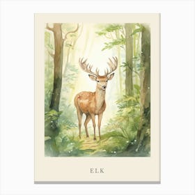 Beatrix Potter Inspired  Animal Watercolour Elk 2 Canvas Print