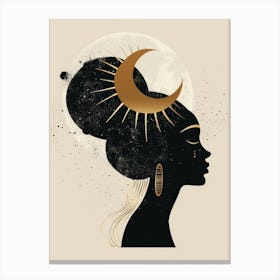 Moon And Crescent Canvas Print