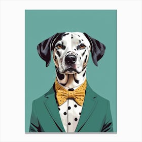 Dalmatian Dog Portrait In A Suit (33) Canvas Print