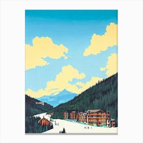 Avoriaz 2, France Midcentury Vintage Skiing Poster Canvas Print