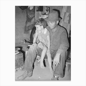 Migrant Father And Daughter In Camp, Edinburg, Texas By Russell Lee Canvas Print