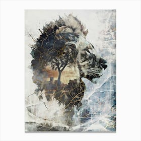 Poster Lion Africa Wild Animal Illustration Art 04 Canvas Print