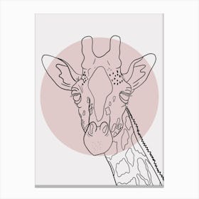 Giraffe minimalist line drawing Canvas Print