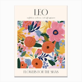 Flowers For The Signs Leo Zodiac Sign Canvas Print