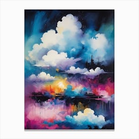 Abstract Glitch Clouds Sky (16) Canvas Print