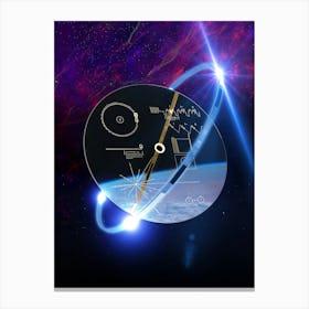 NASA Voyager 1 Golden Record, 3D - Space poster, Science poster 1 Canvas Print