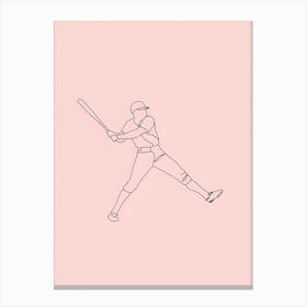 Baseball Player Swinging A Bat Canvas Print