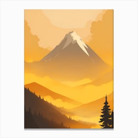 Misty Mountains Vertical Composition In Yellow Tone 40 Canvas Print