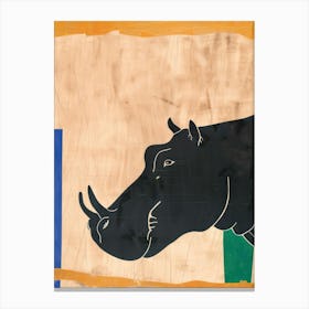 Hippopotamus 3 Cut Out Collage Canvas Print