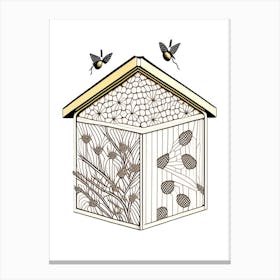 Brood Box With Bees 2 William Morris Style Canvas Print
