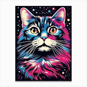 Celestial Whiskerwarp, Psychedelic Cats series Canvas Print