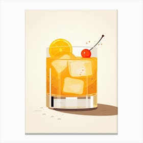 Mid Century Modern Whiskey Sour Floral Infusion Cocktail 1 Canvas Print