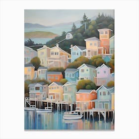 Sausalito California Abstract Acrylic Painting Canvas Print