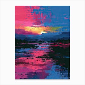 Sunset | Pixel Art Series 1 Canvas Print
