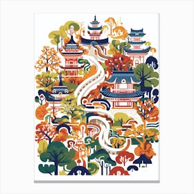 Yuyuan Garden China Modern Illustration 1 Canvas Print