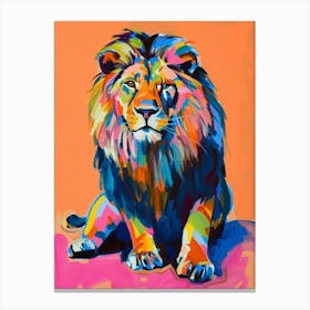 Asiatic Lion Fauvist Painting 4 Canvas Print