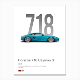 718 Cayman S Porsche Canvas Print