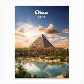 Giza Egypt Sphinx Travel Art Illustration Canvas Print