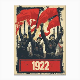 Aihrgdesign A Vintage Political Poster Marking The Formation 7 Canvas Print