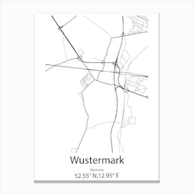 Wustermark,Germany Minimalist Map Leinwandbilder